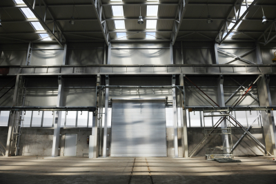 big industry garage door indoor in company hall