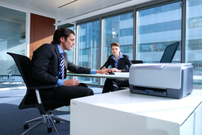 business couple working at office